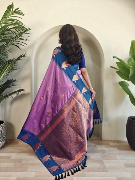 Revolutionary Purple Dual Tone Silk Saree with Rich Zari Weaves For Wedding  Silk Sarees Wholesale