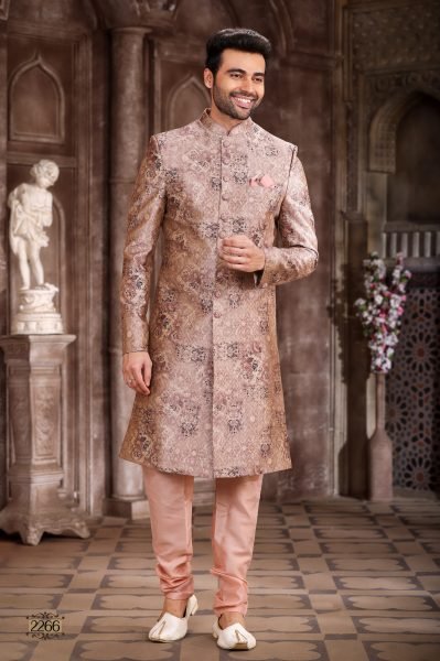 Revolutionary Rose Golde Classic Sherwani Set with Modern Designer Touch Kurta Pajama Wholesale