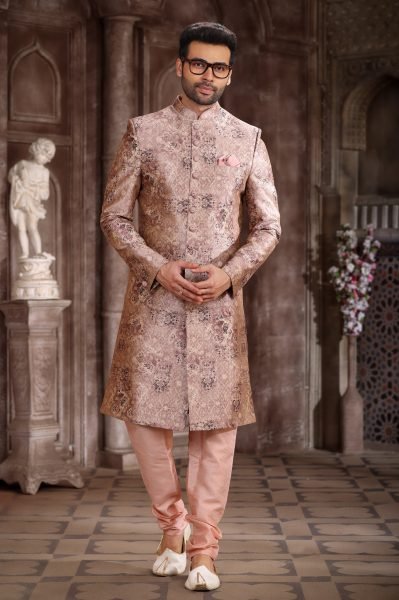 Revolutionary Rose Golde Classic Sherwani Set with Modern Designer Touch Kurta Pajama Wholesale