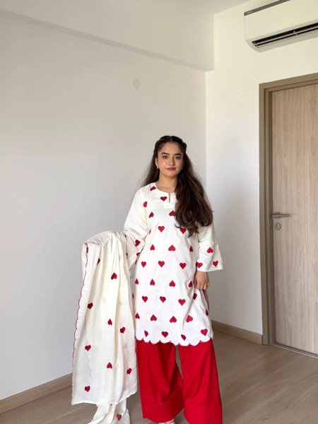 Revolutionary White Pure Natural Crepe Salwar Suit with Embroidery And Cutwork For Office Wear  Ready To Wear Collection