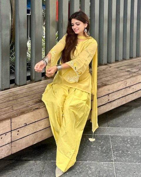 Revolutionary Yellow Mal Chanderi Cotton Farshi Salwar Set with Embroidery Work Ready To Wear Collection