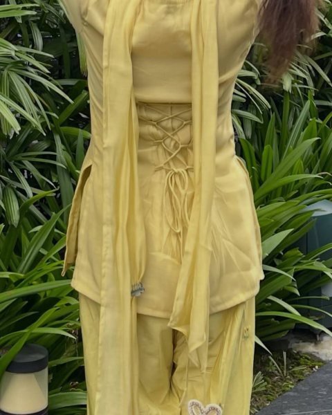 Revolutionary Yellow Mal Chanderi Cotton Farshi Salwar Set with Embroidery Work Ready To Wear Collection