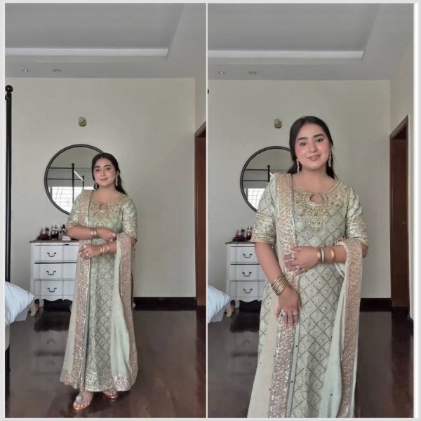 Rich Faux Georgette Embroidered Mirror Work Suit with Pant and Dupatta for Ethnic Wear  Ready To Wear Collection