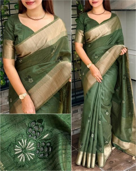 Rich Green Assam Silk Saree with Rich Zari Weaving Chit Pallu and Running Blouse Silk Sarees Wholesale