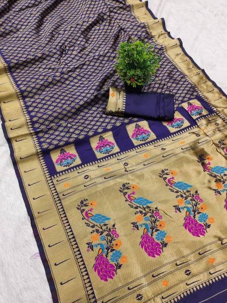 Rich Paithani Saree with Meenakari Pallu And Buti Brocade Blouse Silk Sarees Wholesale