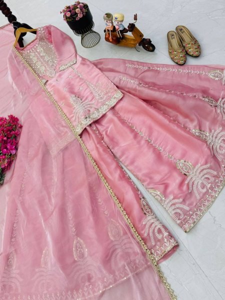 Rich Pink Women Stylish Sharara Dress for Festive Occasions Ready To Wear Collection