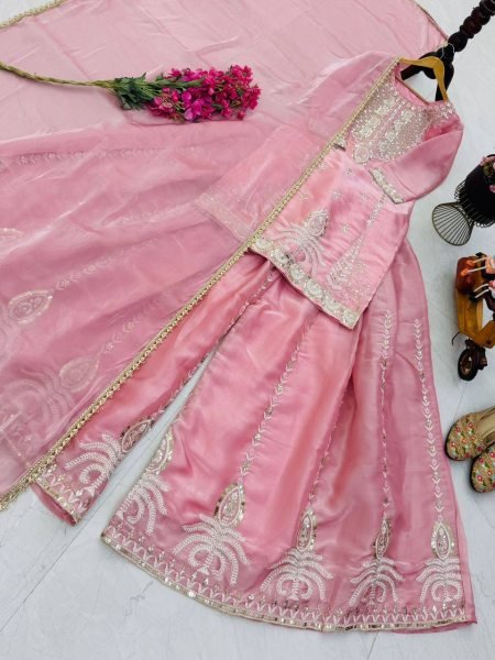 Rich Pink Women Stylish Sharara Dress for Festive Occasions Ready To Wear Collection