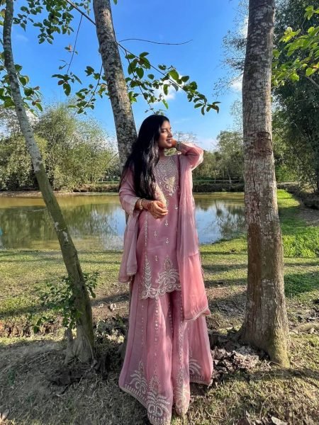 Rich Pink Women Stylish Sharara Dress for Festive Occasions Ready To Wear Collection