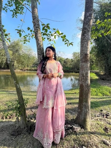Rich Pink Women Stylish Sharara Dress for Festive Occasions Ready To Wear Collection
