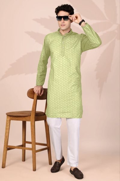 Rich Pista Lucknowi Kurta for Men with Full Sleeves at Manufacturer Rate Kurta Pajama Wholesale