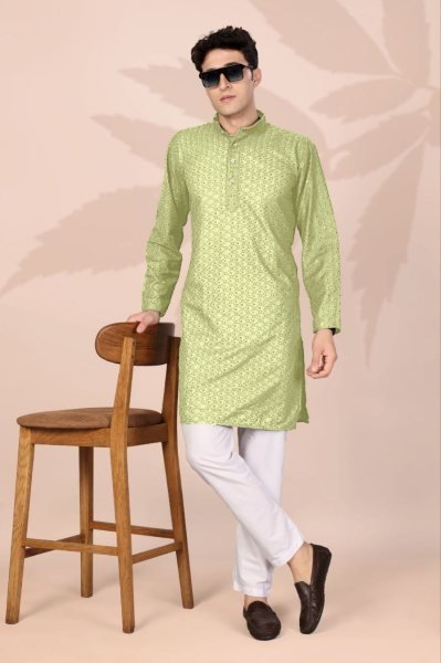 Rich Pista Lucknowi Kurta for Men with Full Sleeves at Manufacturer Rate Kurta Pajama Wholesale