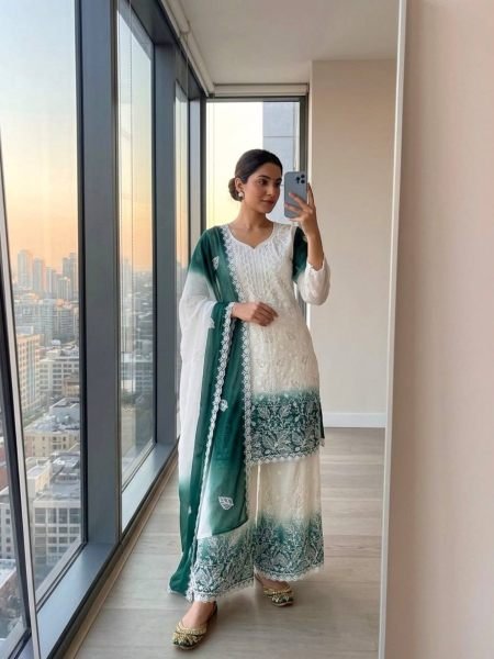 Rich Teal Blue Festive Wear Star Georgette 3 Piece Suit with Designer Embroidery For Bulk Order Ready To Wear Suit