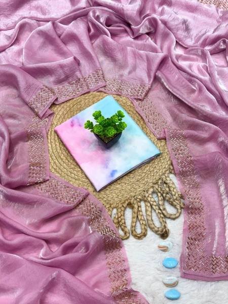 Rich Tissue Simari Soft Fendy Saree with Beads Handwork   Sybori Blouse Bollywood Fancy Sarees Wholesale