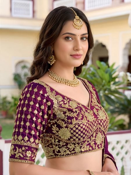 Rich Wine Rangoli Silk Bridal Lehenga Choli with Heavy Embroidery Work For Wedding Designer Lehenga Choli