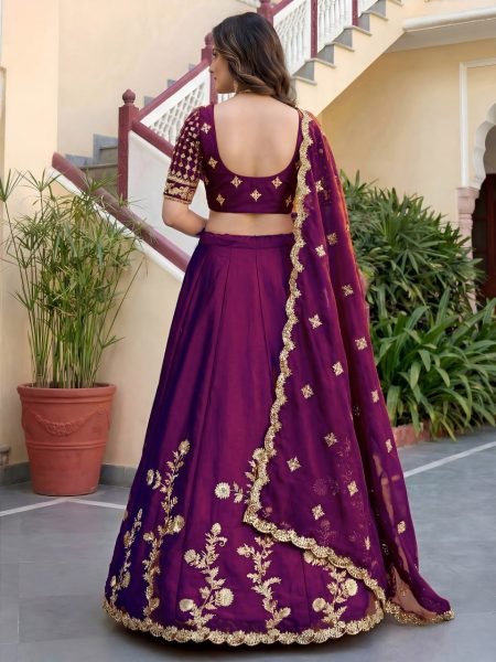 Rich Wine Rangoli Silk Bridal Lehenga Choli with Heavy Embroidery Work For Wedding Designer Lehenga Choli