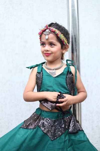 Roman Silk Kids Chaniya Choli Perfect for Garba Nights Girls Wear