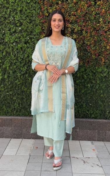 Roman Silk Kurti Pant With Dupatta For Women At Wholesale Rate 3 Piece Kurti Set