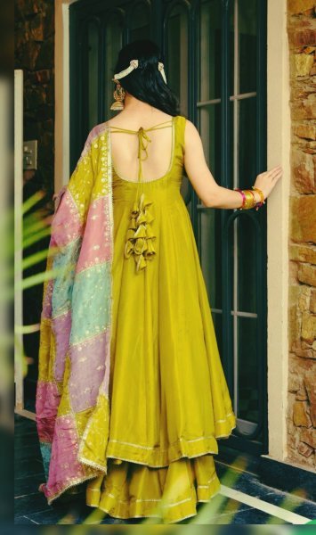 Roman Simmer Silk Palazzo Set with Gota Lace and Embroidered Dupatta Perfect for Diwali  Anarkali Kurtis 