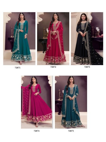 Rose Pink Radiance Chinon Anarkali Suit with Heavy Work for Mehndi Nights Anarakali Gown Wholesale
