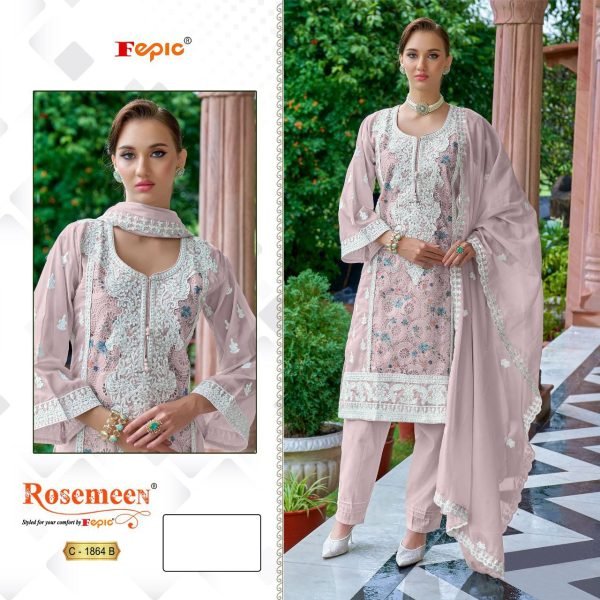 Rosemeen by Fepic C-1864 Semi Stitched Pakistani Salwar Suit Pakistani Suits Wholesale