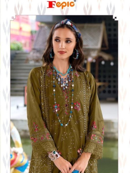 Rosemeen by Fepic C 1934 Organza Semi Stitched Pakistani Suit with Embroidery Work Salwar Kameez