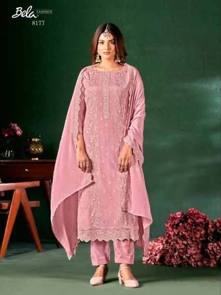 Rosy Radiance Pink Chinon Suit Set with Heavy Swarovski Dupatta Set  Salwar Kameez