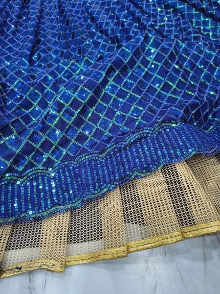 Royal Blue Butterfly Net Lehenga Choli with Dual Sequins and Jari Embroidery Bridal Wear Designer Lehenga Choli