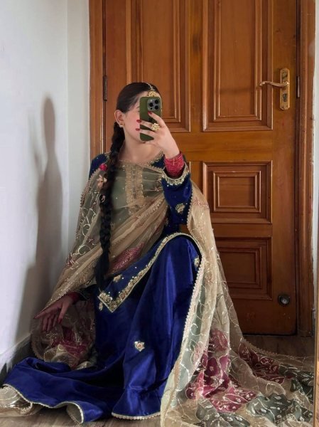 Royal Blue Chinon Palazzo Suit with Heavy Embroidery and Net Dupatta Perfect for Grand Celebrations Ready To Wear Collection