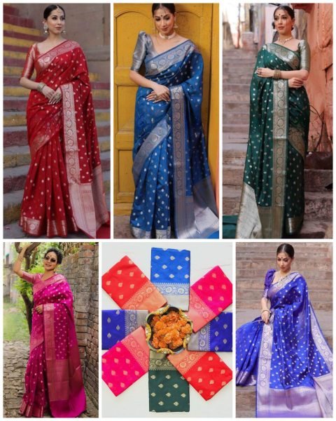 Royal Blue Soft Lichi Silk Saree with Rich Pallu and Jacquard Work at Wholesale Rate Silk Sarees Wholesale