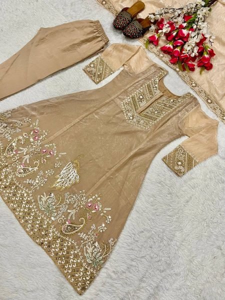 Royal Charm Fancy Silk Suit Heavy Embroidery with Dupatta Set Ready To Wear Collection