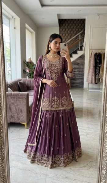 Royal Chinon Silk Embroidered Lehenga Choli Collection Ready To Wear Collection