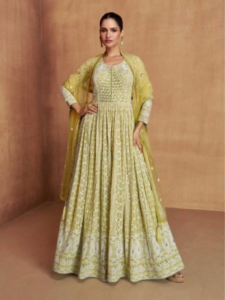Royal D.No7491 Georgette Anarkali with Net Dupatta by Gulkayra Designer  Salwar Kameez