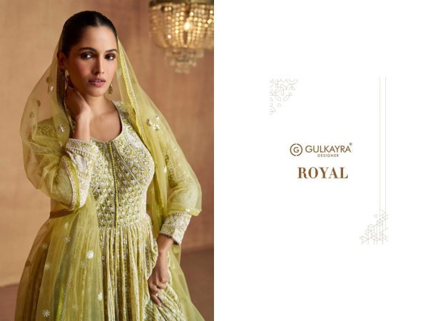 Royal D.No7491 Georgette Anarkali with Net Dupatta by Gulkayra Designer  Anarakali Gown Wholesale