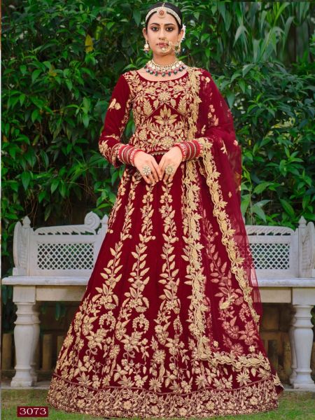 Royal Dresses For Wedding Heavy Velvet Lehenga Choli  Wedding Bridal Dress Wholesale