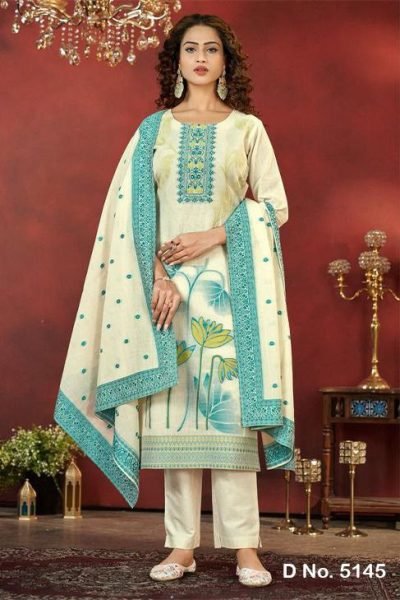 Royal Export Collection Fancy Silk Readymade 3 Piece Suit 3 Piece Kurti Set
