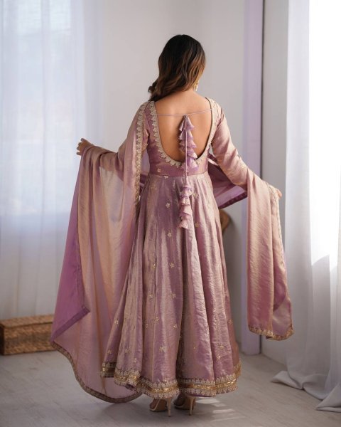 Royal Export Exclusive Fandy Silk Gown Set with Dupatta   Pant Online Sale Affordable Prices Anarkali Kurtis 
