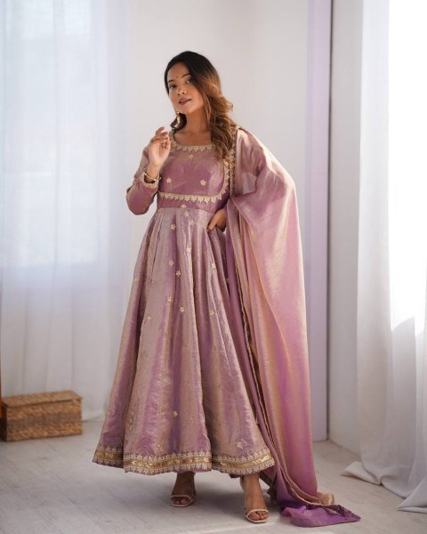 Royal Export Exclusive Fandy Silk Gown Set with Dupatta   Pant Online Sale Affordable Prices Anarkali Kurtis 