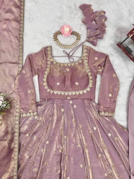 Royal Export Exclusive Fandy Silk Gown Set with Dupatta   Pant Online Sale Affordable Prices Anarkali Kurtis 