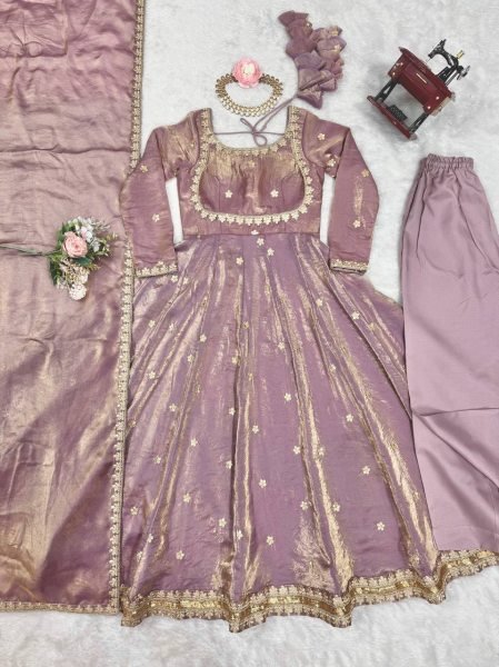 Royal Export Exclusive Fandy Silk Gown Set with Dupatta   Pant Online Sale Affordable Prices Anarkali Kurtis 