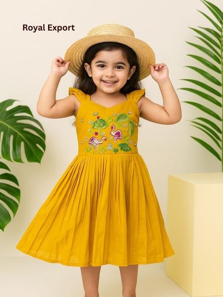 Royal Export Premium Girls Gown with Heavy Embroidery And Canvas Lining Girls Wear
