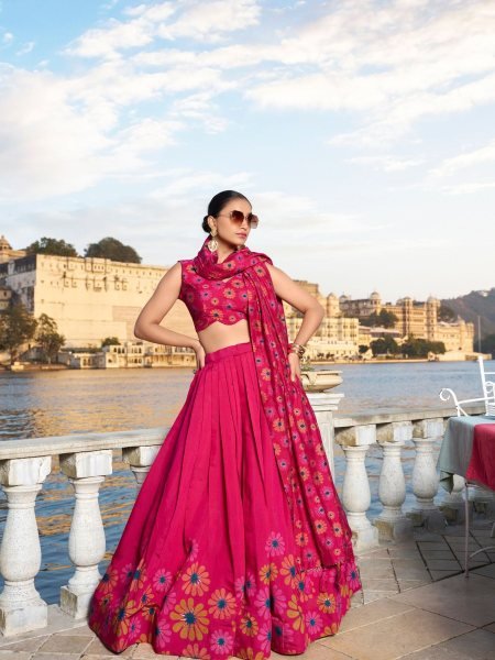 Royal Export Presenting  Wedding Special Floral Printed Lehenga Choli 
