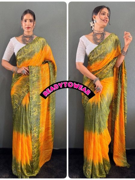 Royal Export Readytowear Soft Nylon Rimzim Sequence Saree