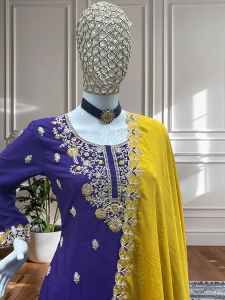 Royal Glory Chinon Heavy Embroidery Set Wedding Guest Style for Sangeet at Low Price Ready To Wear Collection