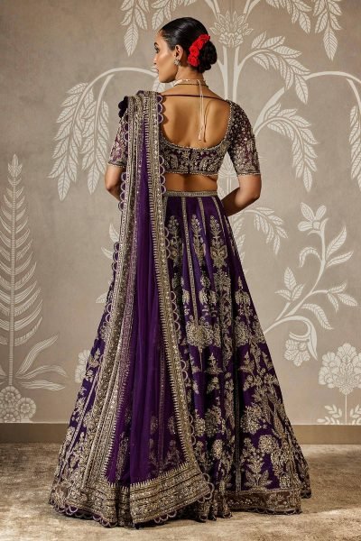 Royal Purple Designer Faux Georgette Lehenga with Heavy Sequins and Zari Embroidery Designer Lehenga Choli