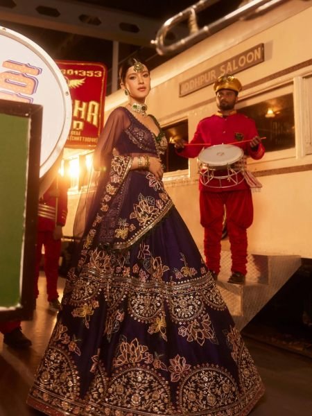 Royal Purple Kasturi Silk Lehenga Choli with Multi Thread  Dori and Sequins Work For Wedding  Lehenga