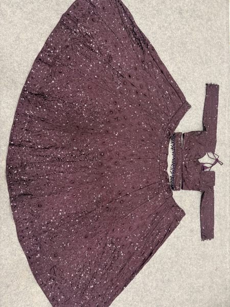 Royal Purple Kasturi Silk Lehenga Choli with Front Back Sequin Embroidered Blouse For Bridal  Designer Lehenga Choli