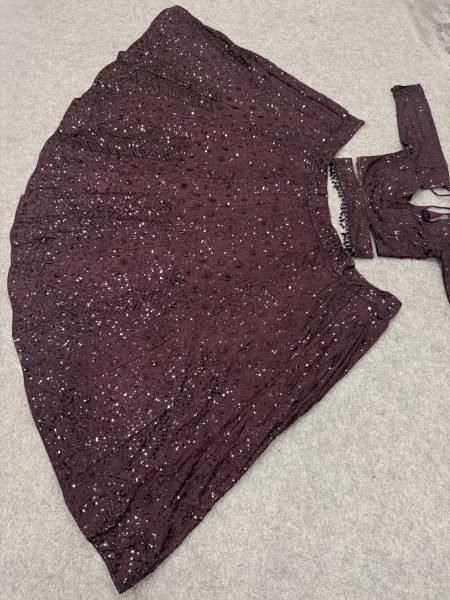 Royal Purple Kasturi Silk Lehenga Choli with Front Back Sequin Embroidered Blouse For Bridal  Designer Lehenga Choli