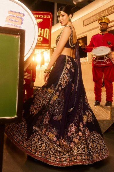 Royal Purple Kasturi Silk Lehenga Choli with Multi Thread  Dori and Sequins Work For Wedding Designer Lehenga Choli