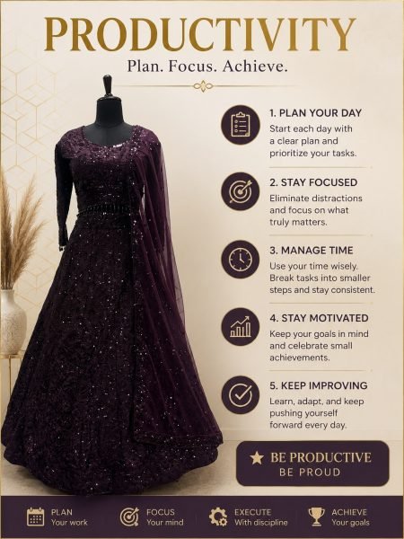 Royal Purple Kasturi Silk Lehenga Choli with Front Back Sequin Embroidered Blouse For Bridal  Designer Lehenga Choli