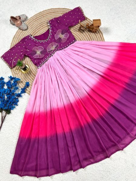 Royal Purple Mulmul Anarkali Gown Premium Embroidery & Soft Cotton Feel Anarkali Kurtis 
